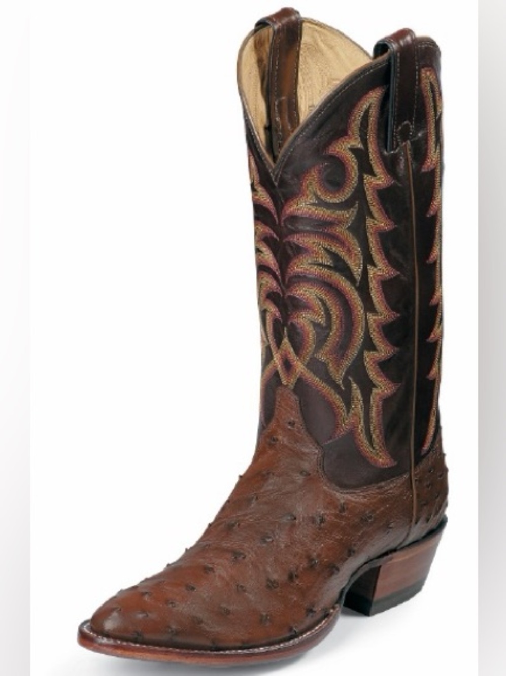 Justin Men's Exotic Western Boot Full Quill Ostrich Foot and a Medium Round Toe